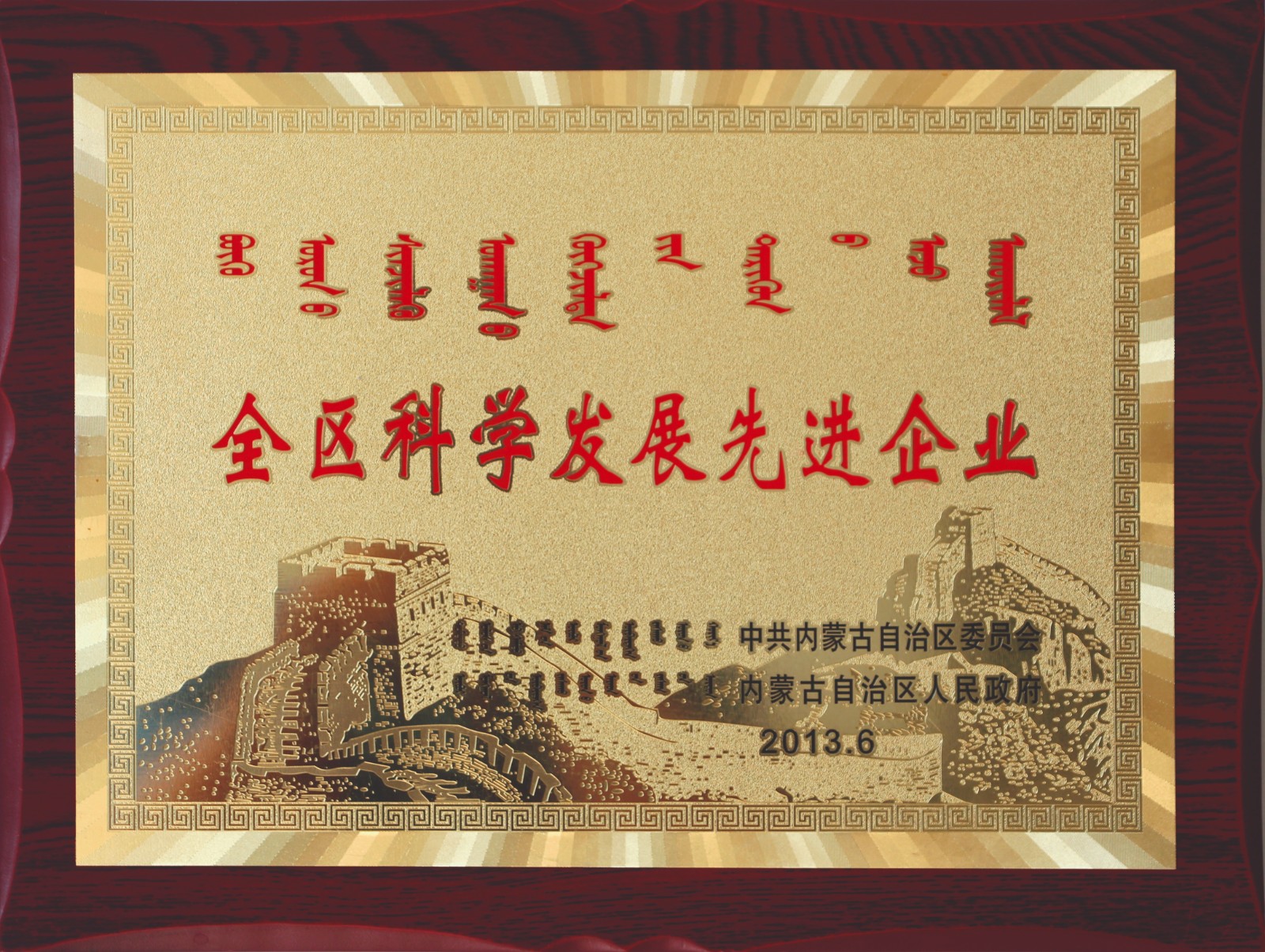 全區(qū)科學(xué)發(fā)展先進(jìn)企業(yè)